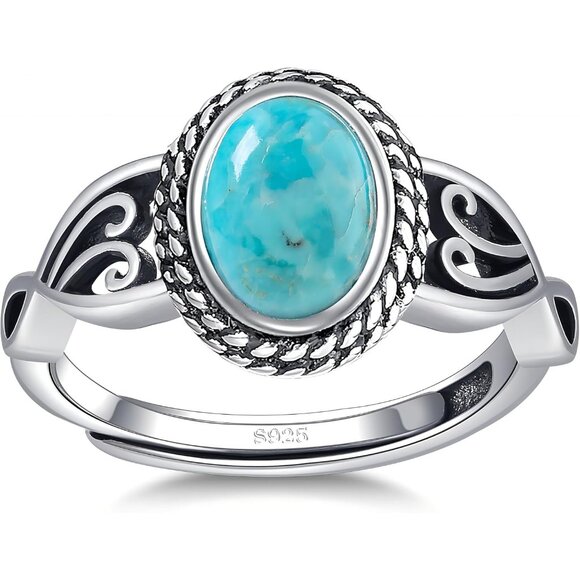 Adjustable Rings for Women 925 Sterling Silver Rings Womens Vintage Rings with 6